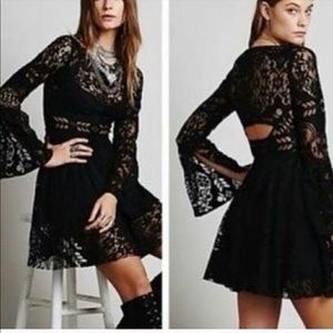 Free people lace long sleeve dress
